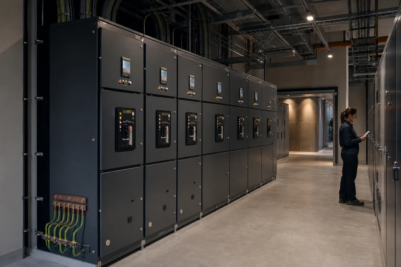 Modern bir yapının güvenli elektrik dağıtım altyapısı